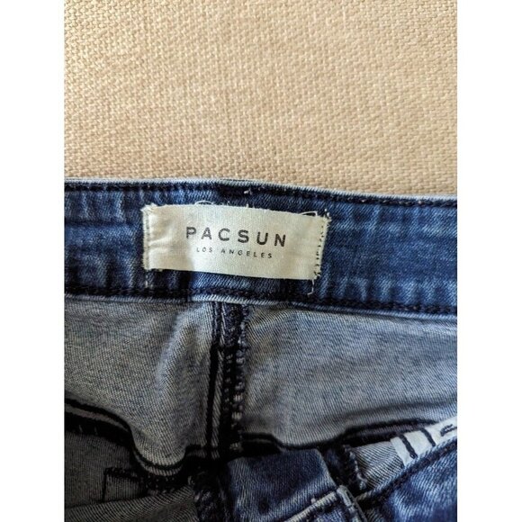 Pacsun Super Stretch Shortie Distressed Shorts 26 - Picture 4 of 6